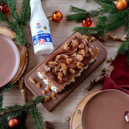 Mille-feuille-style chocolate chestnut log