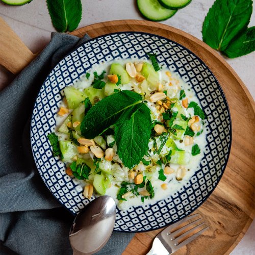 Cucumber, courgette and mint salad